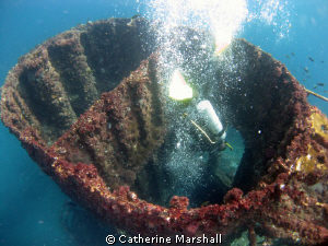 Ex-HMAS Brisbane - an artificial reef, one entry is via t... by Catherine Marshall 